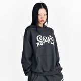 Star Embossed Hoodie Charcoal