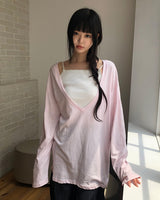 ヒューマディープVネック長袖Tシャツ