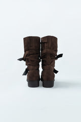 Suede buckle boots_brown