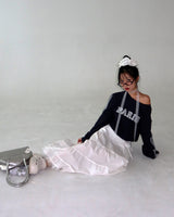 Lace Choker Muffler Set Cropped Sweatshirt