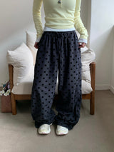 Poky Dot Embossed Velvet Long Pants (4c)