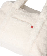 Clover Heart Fluffy Medium Tote Bag Ivory