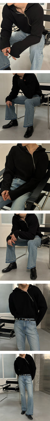 [Unisex] Side zipper hood knit sleeves(3color)