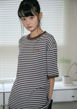 26SS★ キャットボーダーリンガー半袖Tシャツ