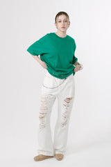 DAMAGED JEANS_WHITE