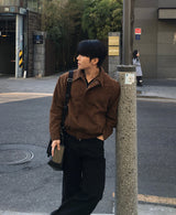 Brandt incision suede cropped jacket
