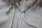 Medi Hybrid Fur Hoodie Zip-up