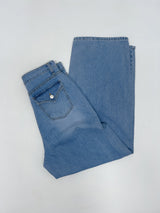 206 Back Pocket Balloon Fit Wide Denim Pants