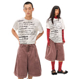 Vintage pleated loose-fitting cropped slacks
