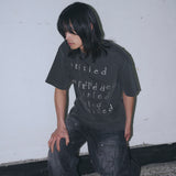 Untitled レイヤーロゴピグメントウォッシュ半袖 Washed Black