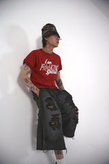damage bermuda pants_charcoal