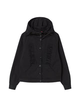 COTTON SHIRRING HOOD JACKET BLACK