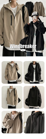 Ultimate Goff Embroidery String High-Neck Windbreaker Hooded Jumper