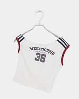 Weeknd Dot Number Track One-Off Shoulder T-shirt