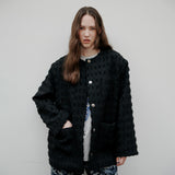 [Unisex] Over Fit Tweed Jacket Black