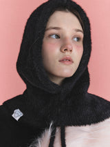 KNIT BALACLAVA IN BLACK WING