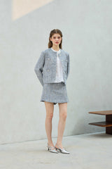 CHERISH TWEED SKIRT PANTS / SKY BLUE