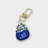 fishbowl with cat acrylic keyring