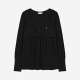 Layered Bra Flare Top / Black