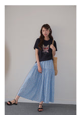 ビーズグラスグラフィッククルーネックTシャツ