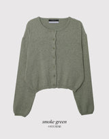 Nature Cashmere Crop Lambswool Knit Cardigan (9color)