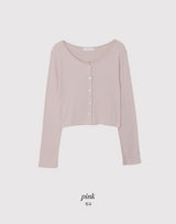 [SHOPPERMADE] Sucre Cotton Eyelet Crop Cardigan (5color)