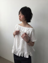 Floral ribbon sleeveless top (2color)