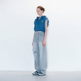 Urban ripped wide denim