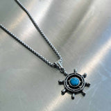 Vintage Blue Helm Pendant
