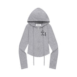 SAHARA LEOPARD CROSS SET UP CROP HOOD ZIP-UP (2Color)