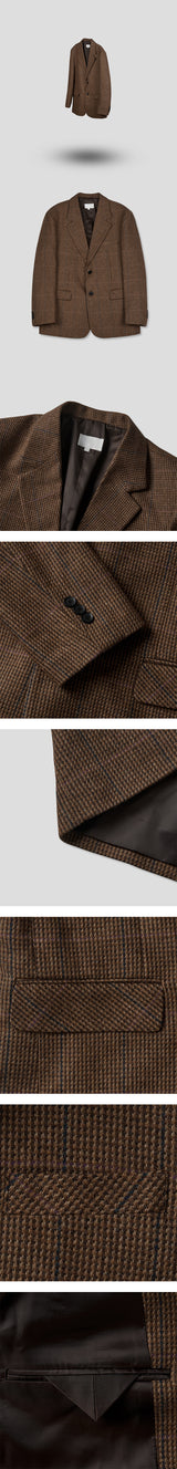 [F/W] Teddy check 2button wool jacket