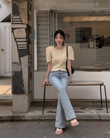 Wani 半袖ニットカーディガン