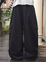 Kero Frill Wide Banding Pintuck Cargo Pants