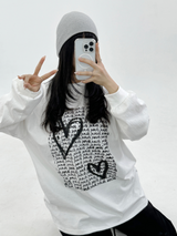 (LOVELY + HIP♥)レタリング長袖Tシャツ - 2カラー