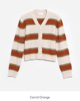 Striped knit cardigan
