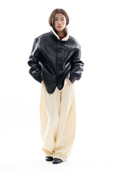 Lux eco fleece leather mustang