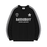 STAR CREST SPORTY TRACK V-NECK OVER FIT SWEATSHIRT (4color)