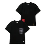 タイガーカモフラージュポケットセミオーバーサイズTシャツ ブラック