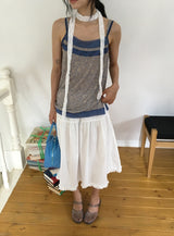 Fiumi Frill Shirring Midi Banding Skirt