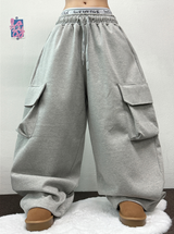 BALLOON OVER WIDE BOXY CARGO HIP LONG PANTS🩶🖤2COLOR