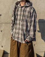 Arden Casual Oversized Fit Check Hooded Shirt