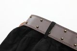 Metal Belt Layered Uneven Skirt