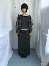 Feminine Flat Neck Long T-Shirt