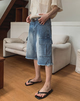 Frey Cutoff Cargo Denim Shorts