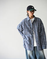 AF SEERSUCKER CHECK SHIRT BLUE