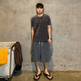 Veloa ribbed henley neck knit (4color)