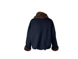 Hino Fluffy Fur Collar Pocket Jumper