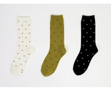 [3PACK] 1507 UNISEX  HEART DOT BASIC SOCKS - color pack