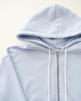a spring hoodie jacket, baby blue