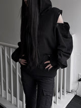ショルダーカットボタンフーディー (3color)